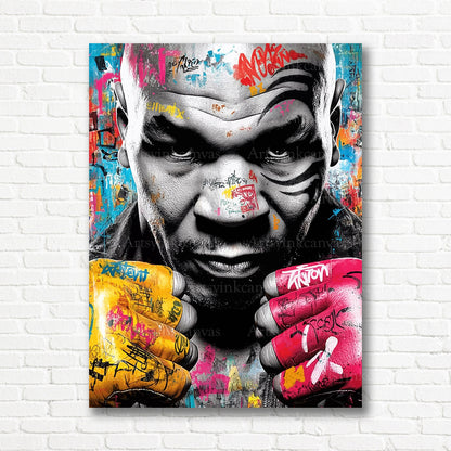 Mike Tyson boxing graffiti artwork for modern USA home interiors