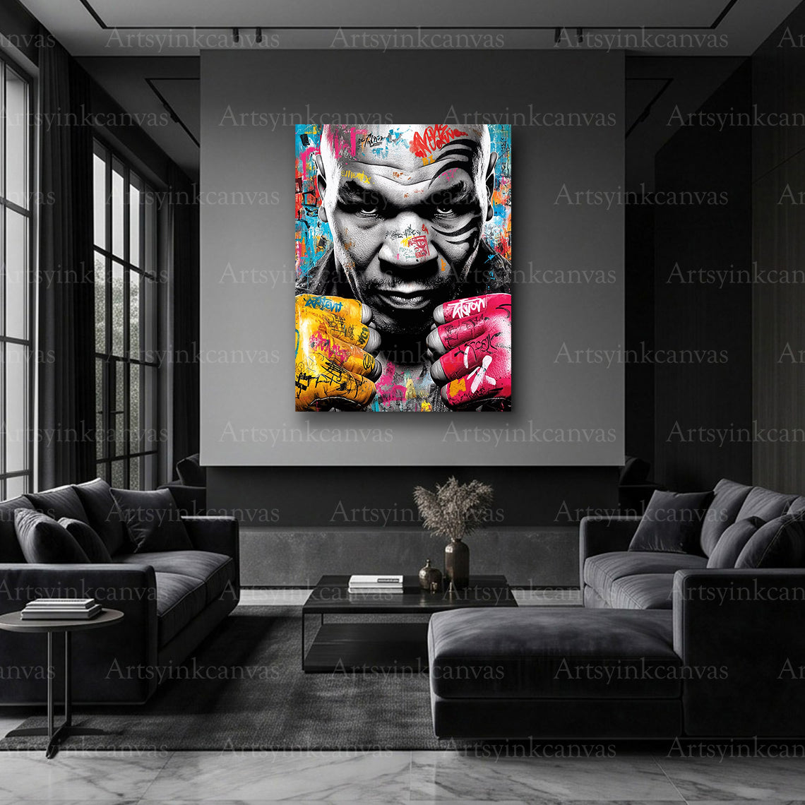 Mike Tyson sports wall art for boxing rooms and entertainment spaces