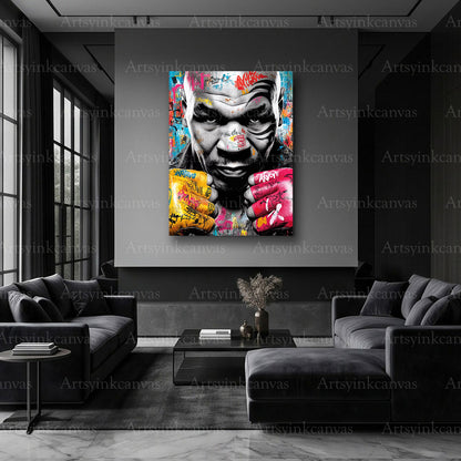 Mike Tyson sports wall art for boxing rooms and entertainment spaces