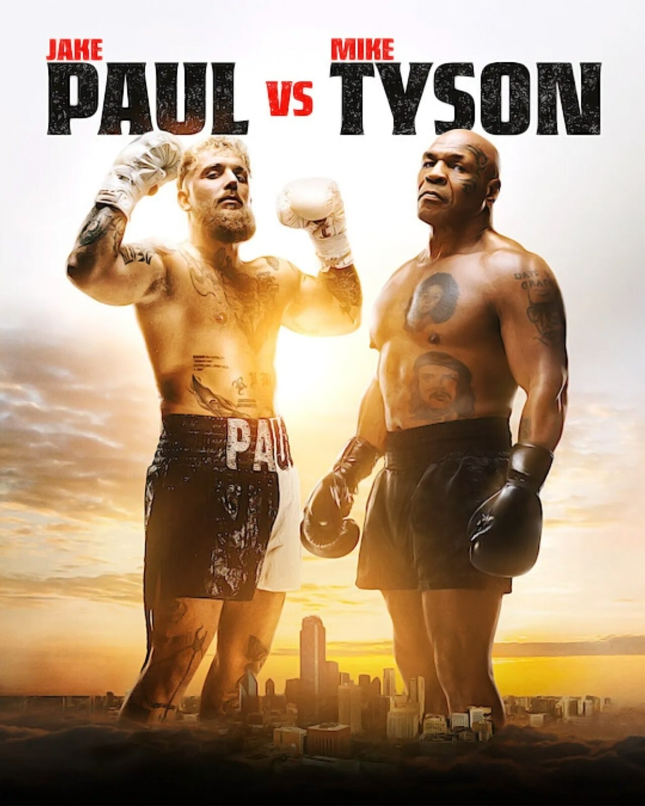 Mike Tyson vs Jake Paul promotional boxing canvas wall art