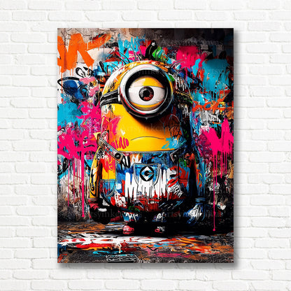 Minion graffiti canvas print