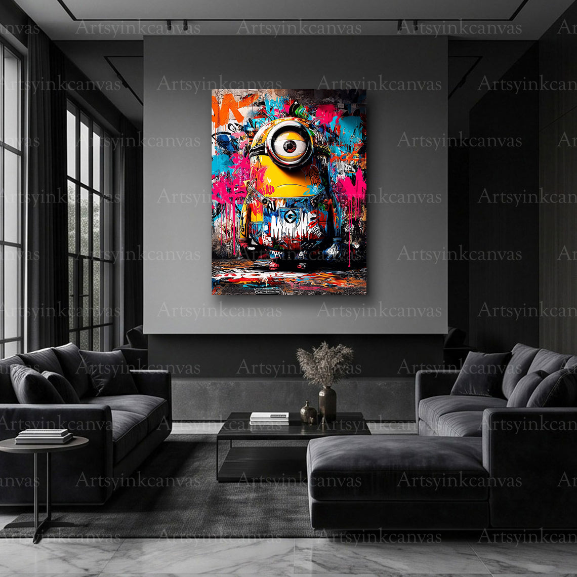 Minion urban graffiti artwork