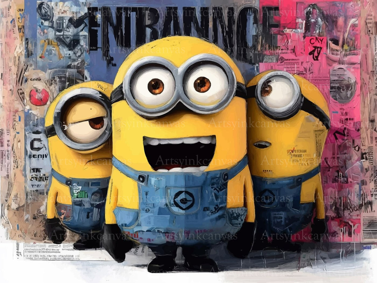 Minions Naughty in the City canvas wall art