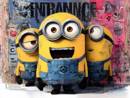 Minions Naughty in the City canvas wall art