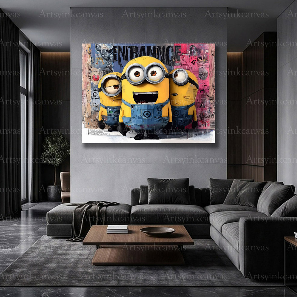 Minions urban style character wall art