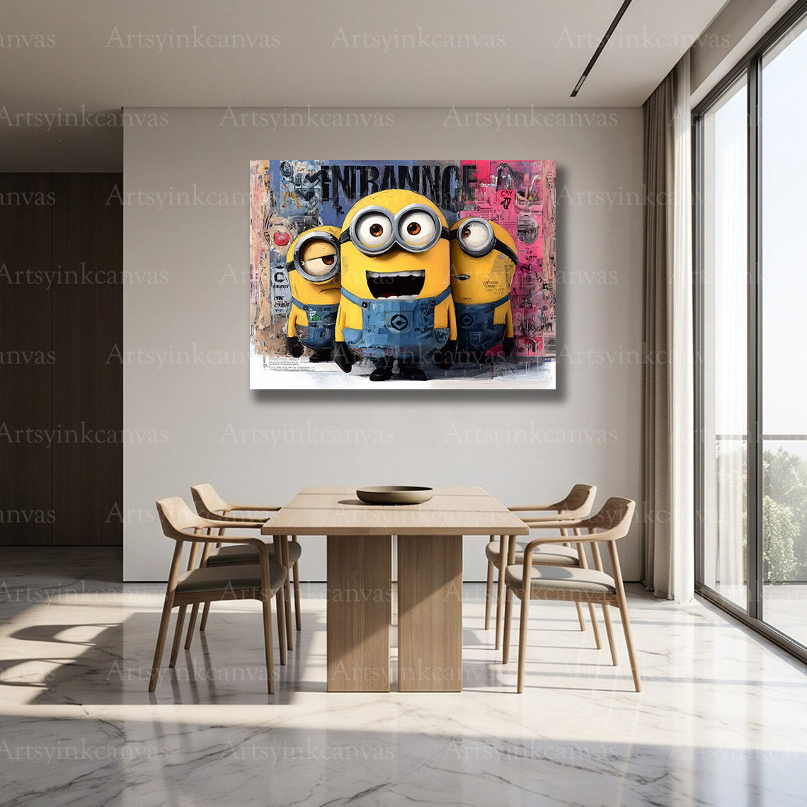Minions Naughty in the City canvas decor