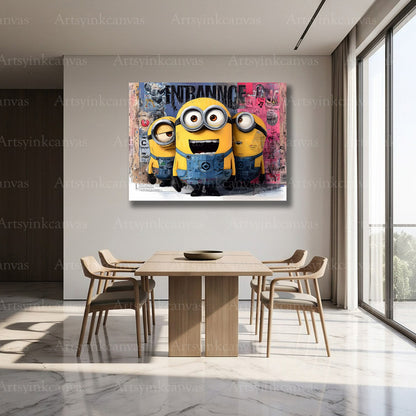 Minions Naughty in the City canvas decor