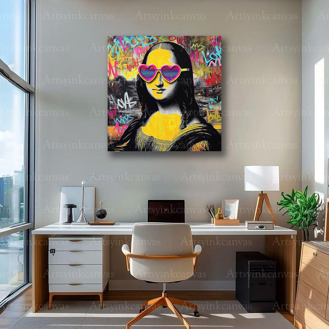 Leonardo da Vinci Mona Lisa colorful graffiti artwork