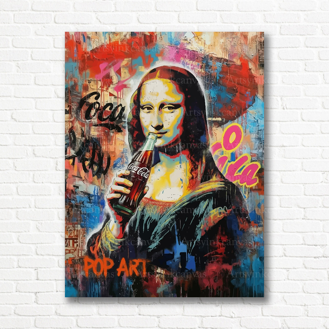Mona Lisa Coca-Cola pop art canvas print