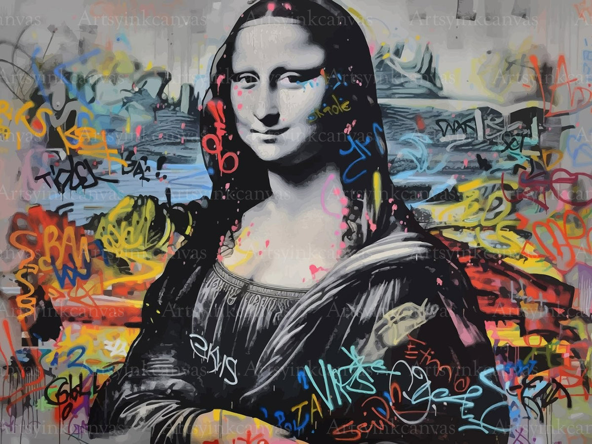Mona Lisa Renaissance Riot graffiti art canvas wall art
