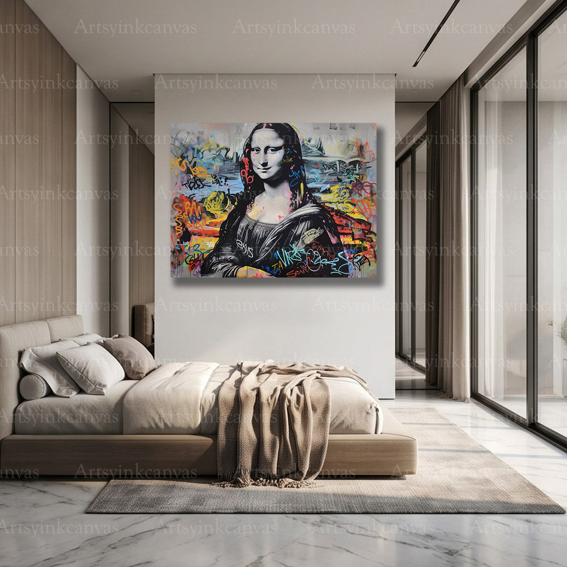 Mona Lisa Renaissance Riot Graffiti Art Canvas Wall Art