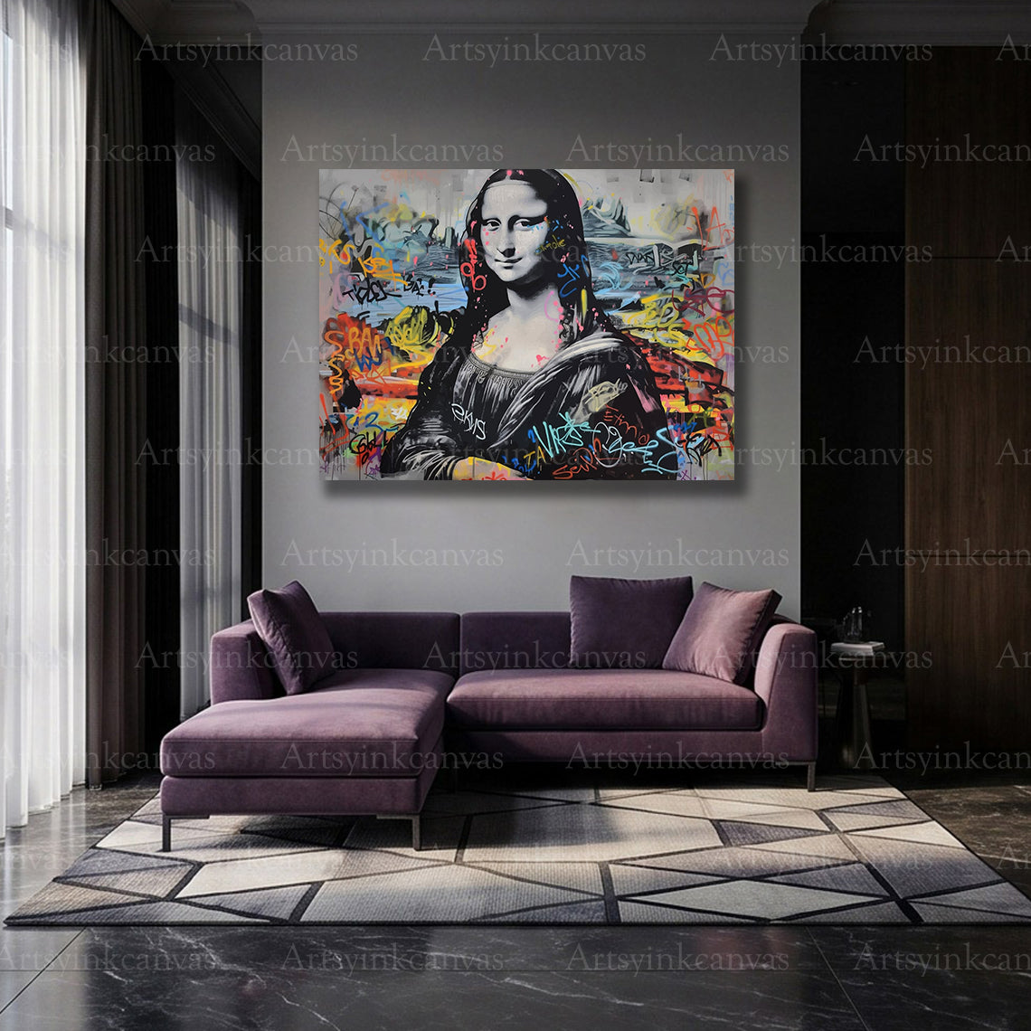 Mona Lisa modern graffiti artwork