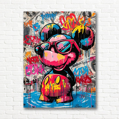 Mickey Mouse Monopoly graffiti canvas print