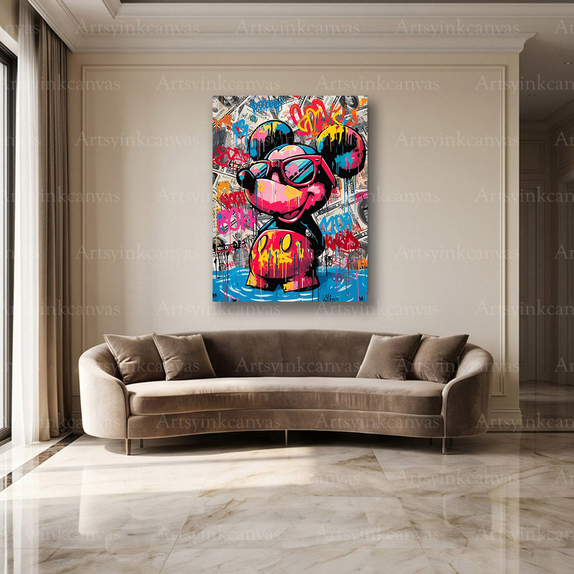 Monopoly Mickey colorful board game wall decor