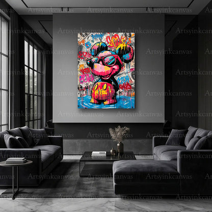 Mickey Mouse Monopoly street art canvas artwork