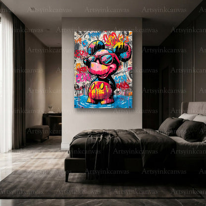 Premium Monopoly Mickey graffiti wall decor