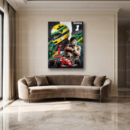 Ayrton Senna Formula 1 racing wall decor