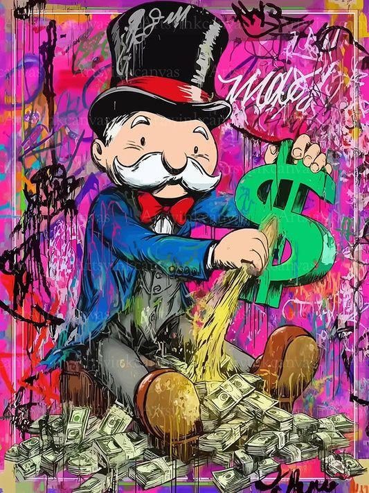 Mr Monopoly La Mina de Oro canvas wall art