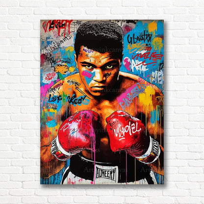 Muhammad Ali boxing graffiti wall decor