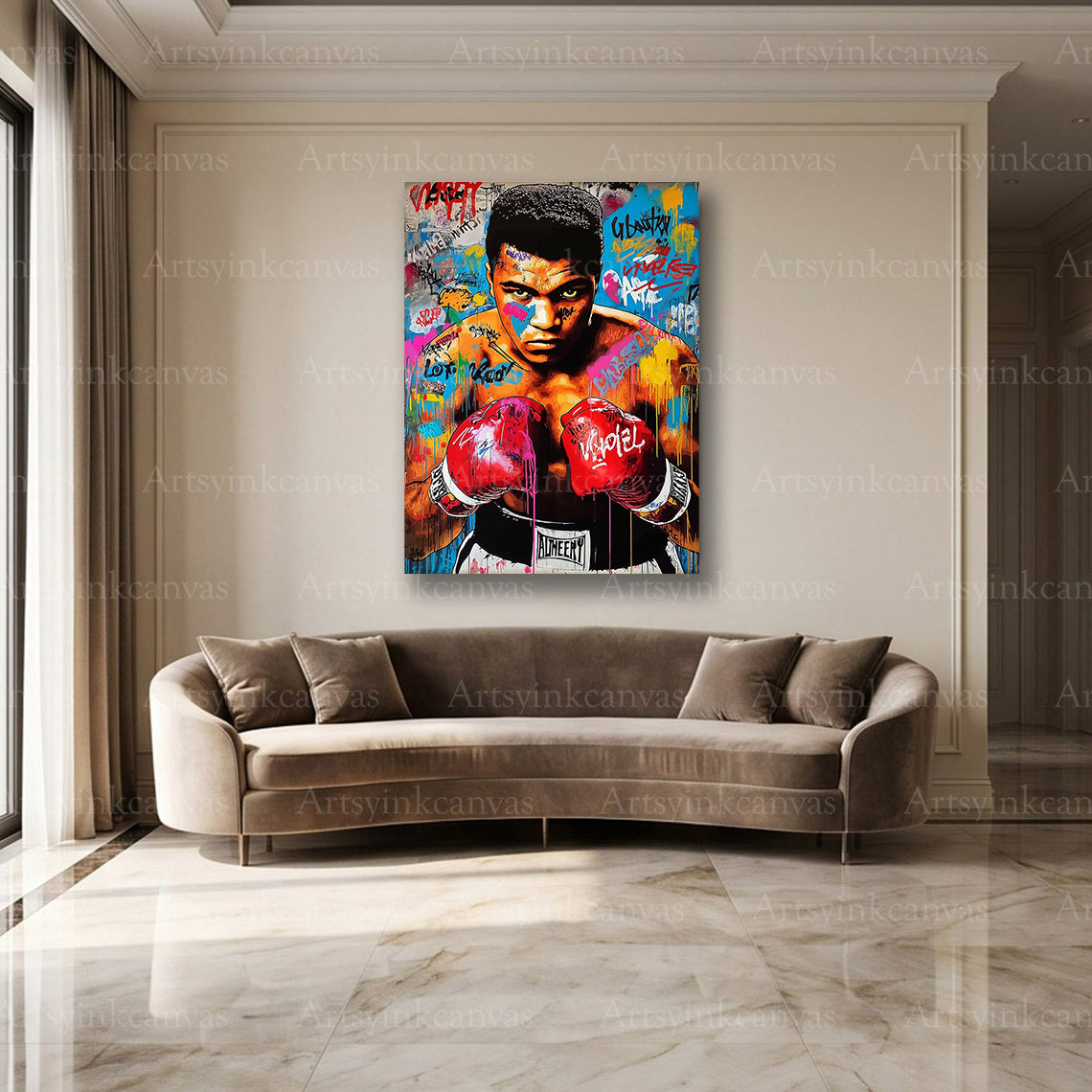 Muhammad Ali boxing street art canvas artwork