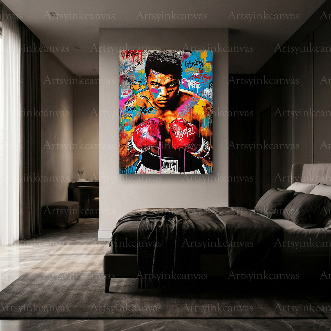 Muhammad Ali Boxing Graffiti Canvas Wall Art