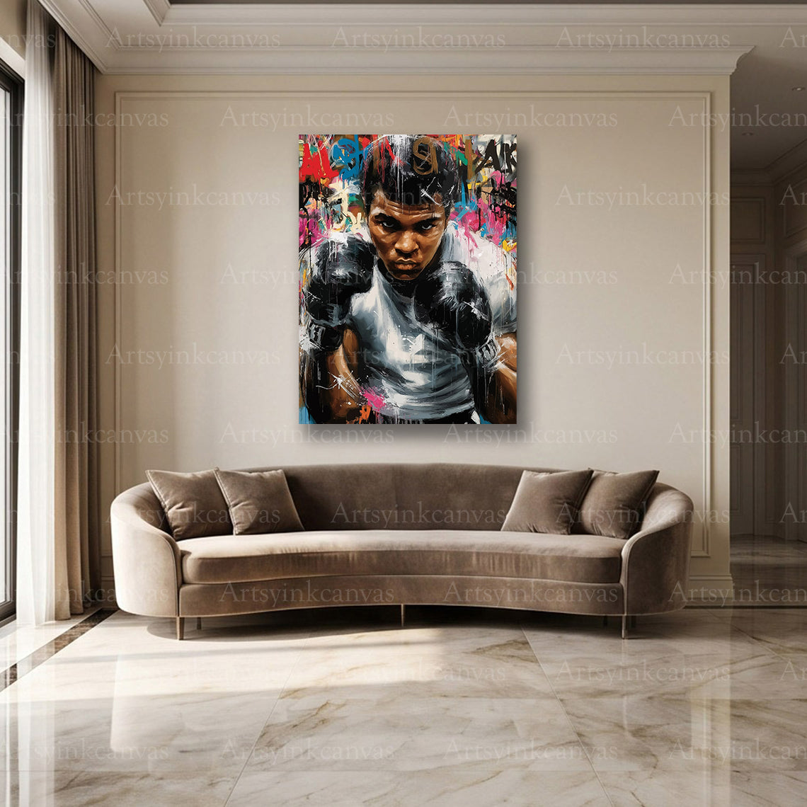 Muhammad Ali street art wall decor