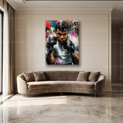 Muhammad Ali street art wall decor