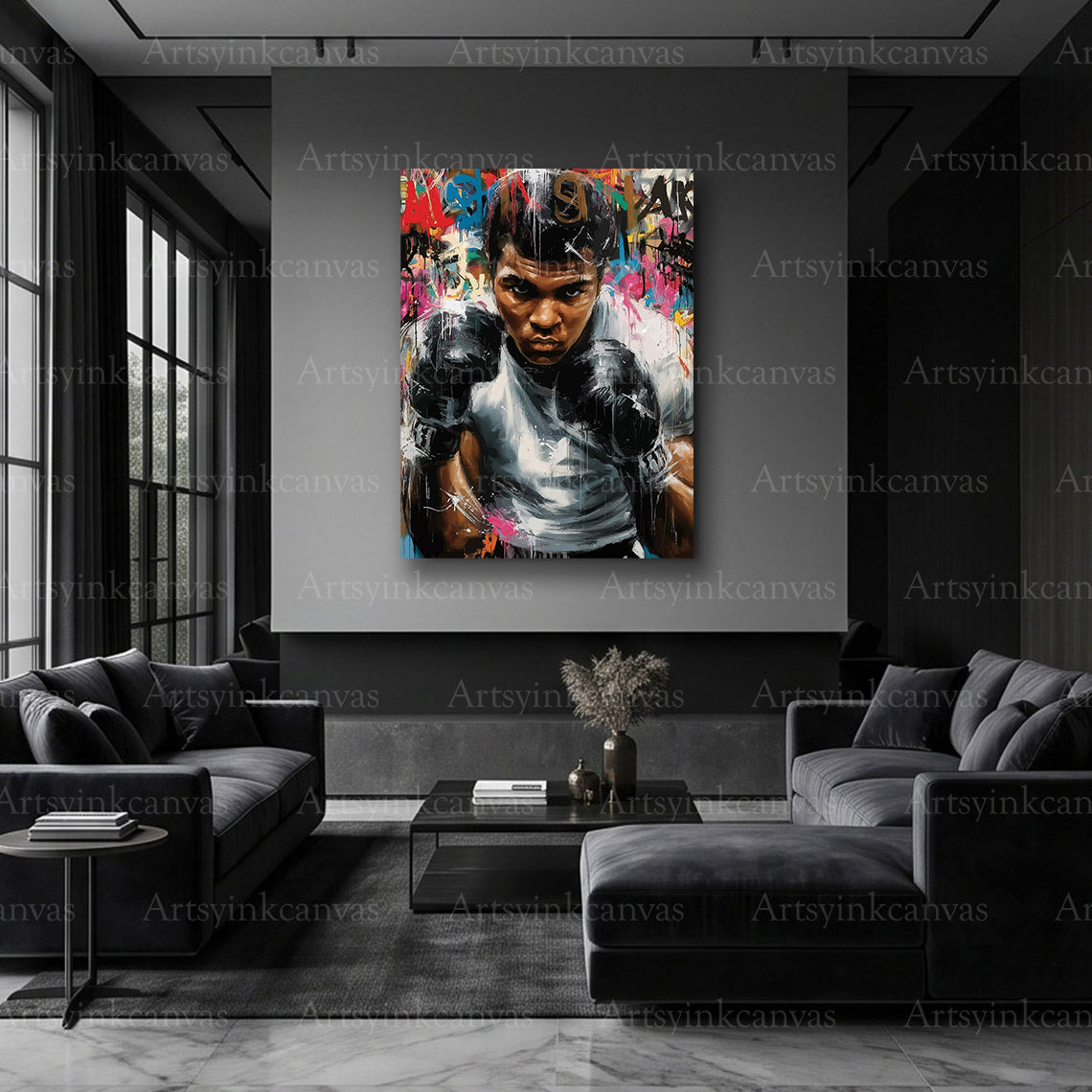 Muhammad Ali urban graffiti artwork