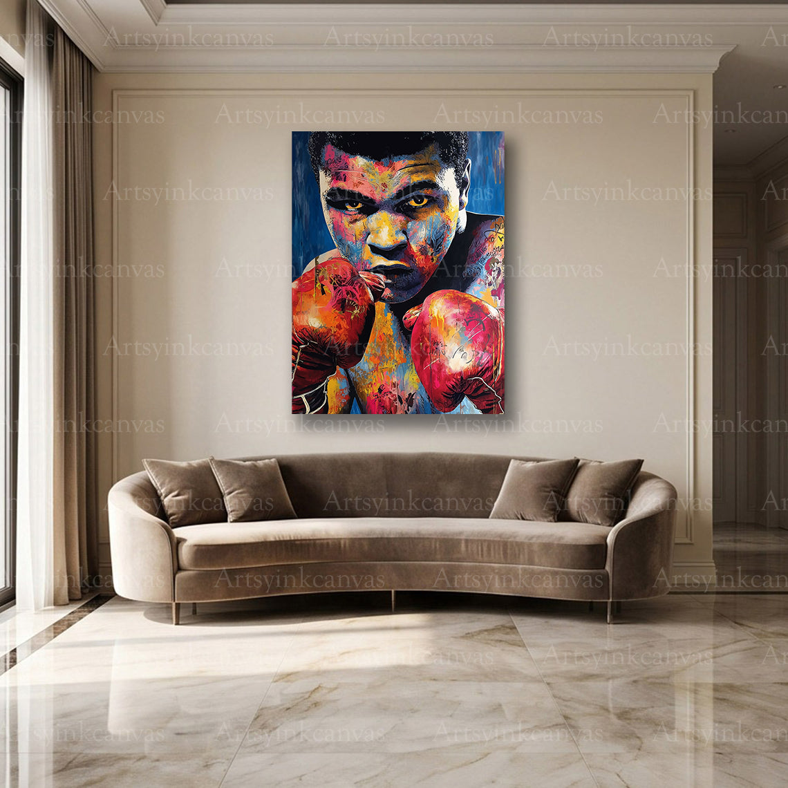 Muhammad Ali graffiti boxing canvas artwork