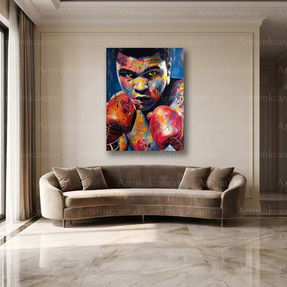 Muhammad Ali graffiti boxing canvas artwork