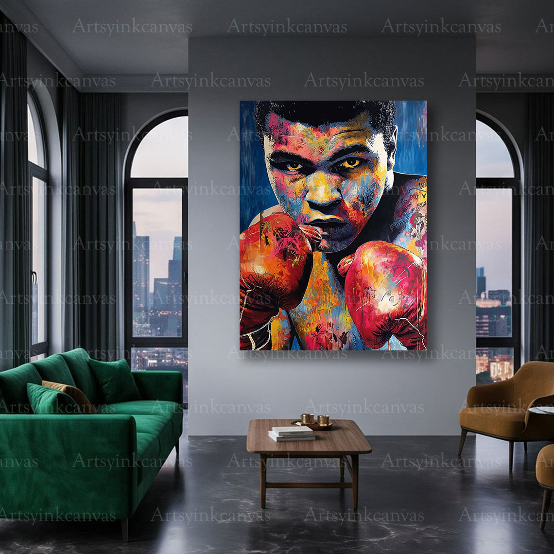Muhammad Ali boxing legend urban graffiti decor