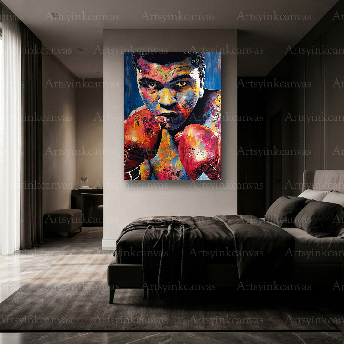 Premium Muhammad Ali legend graffiti canvas wall art Made in USA