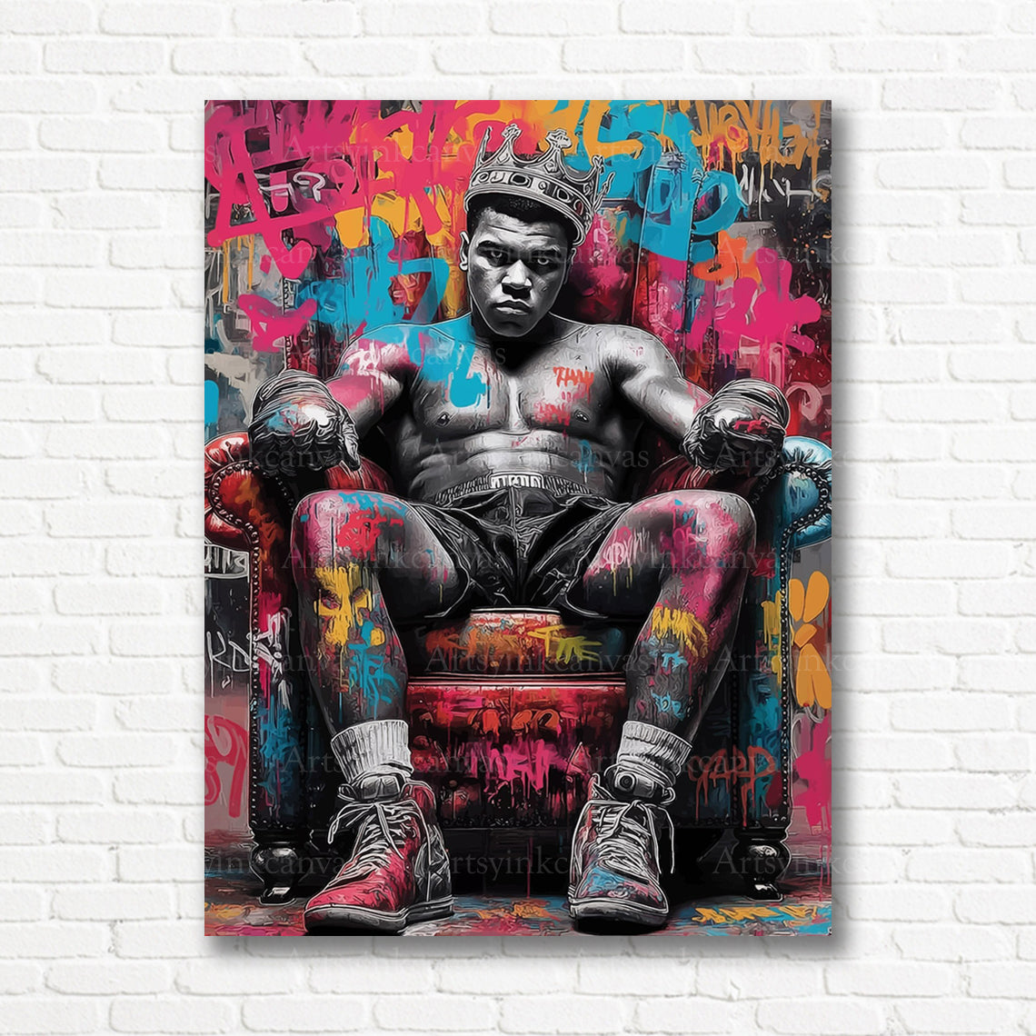 Muhammad Ali The King's Throne graffiti wall decor