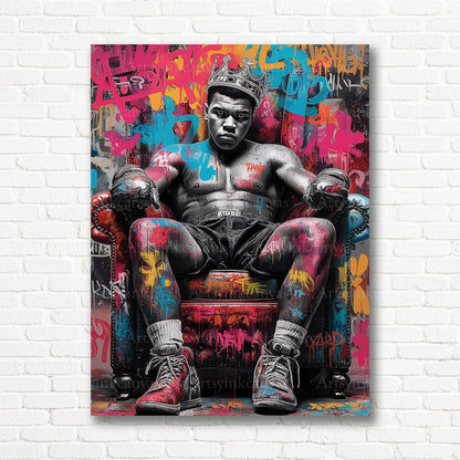 Muhammad Ali The King's Throne graffiti wall decor