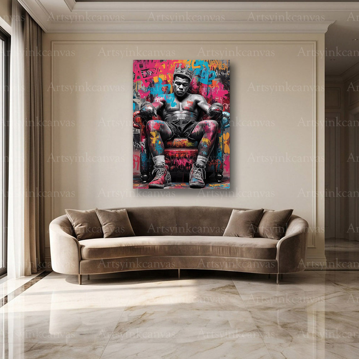 Muhammad Ali boxing king graffiti canvas artwork