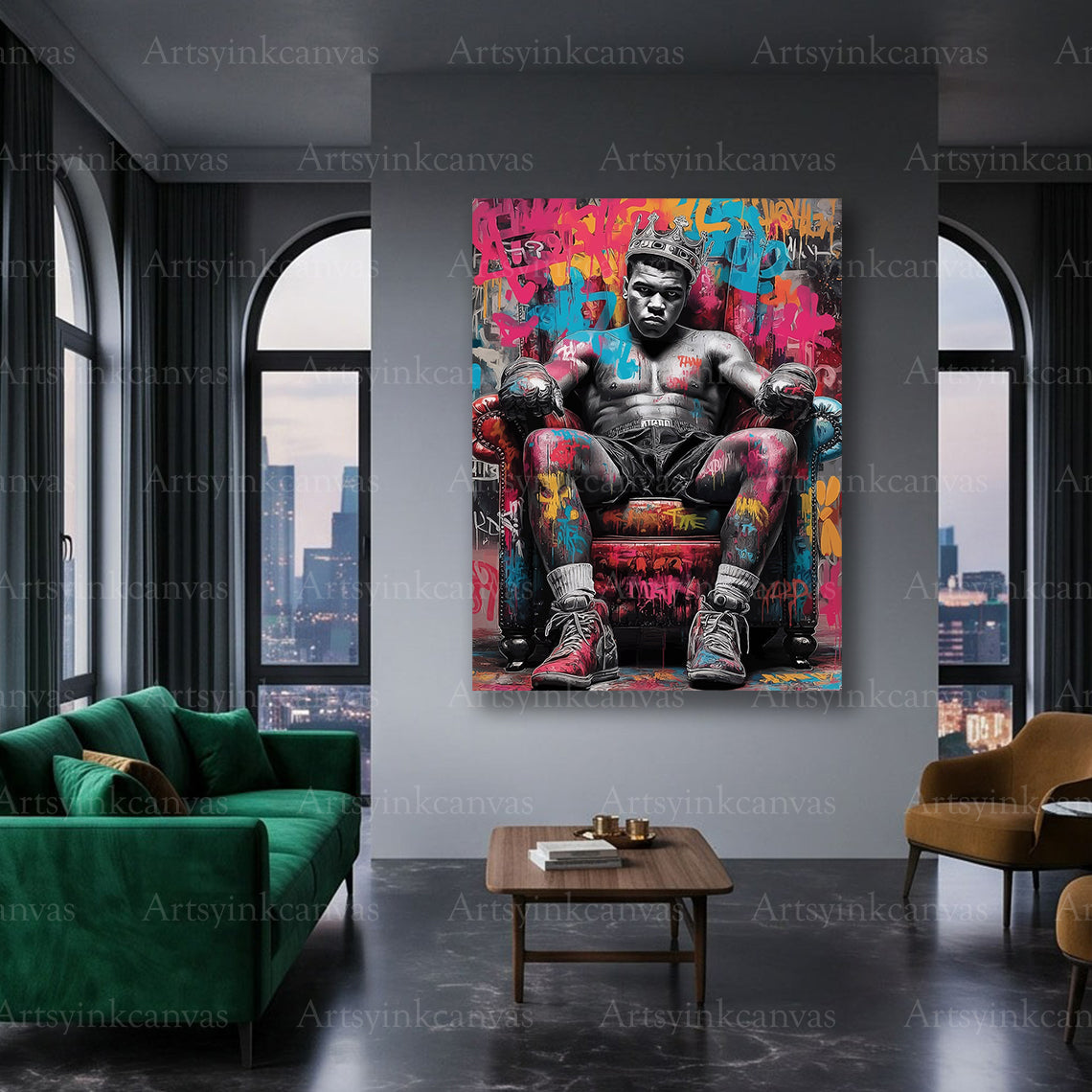 Muhammad Ali boxing graffiti canvas wall decor