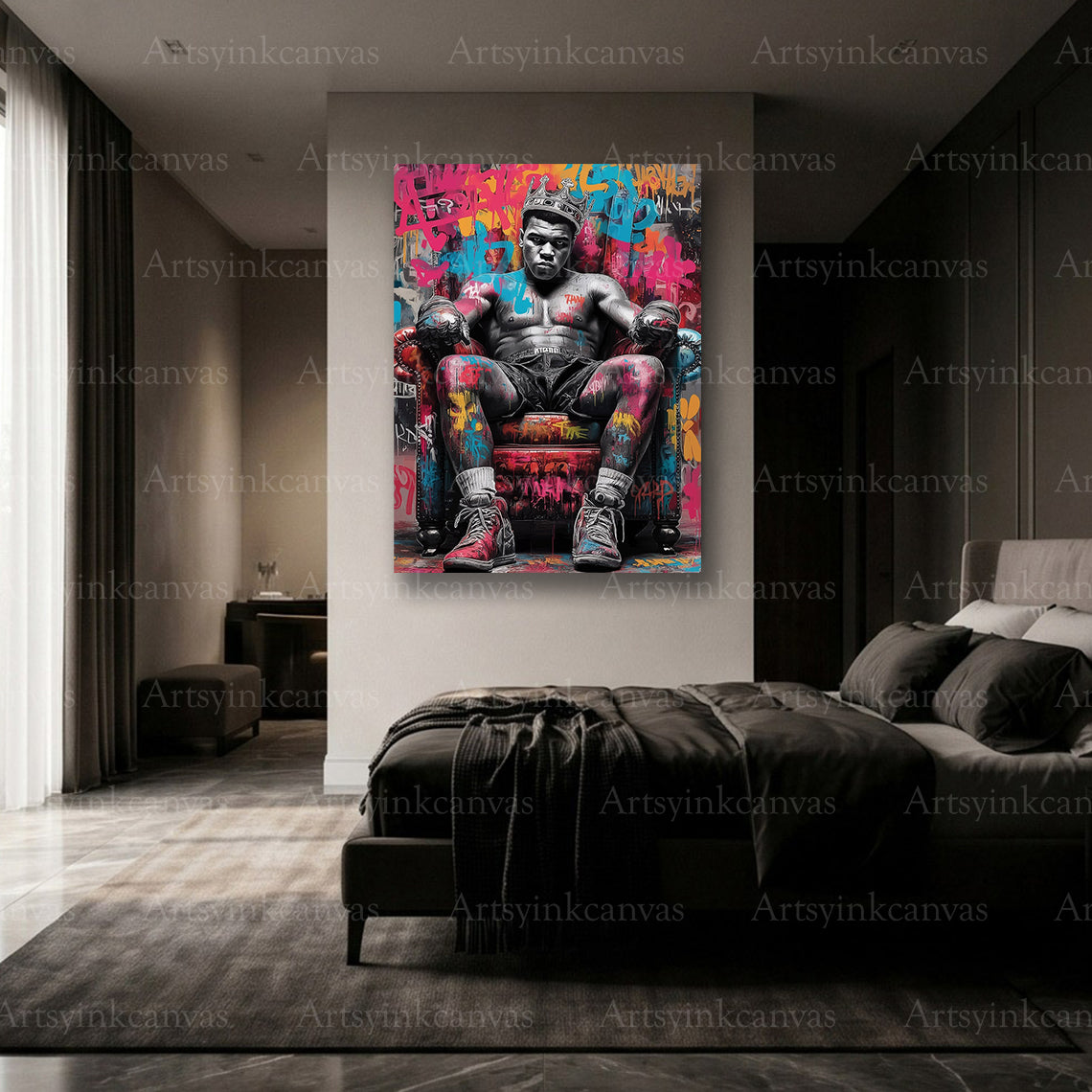 Premium Muhammad Ali The King's Throne canvas Made in USA