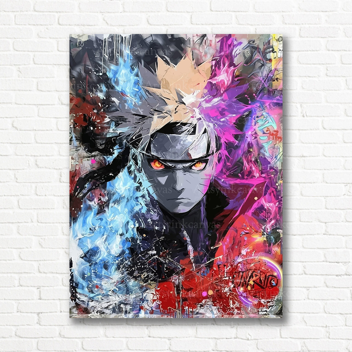 Naruto graffiti canvas print