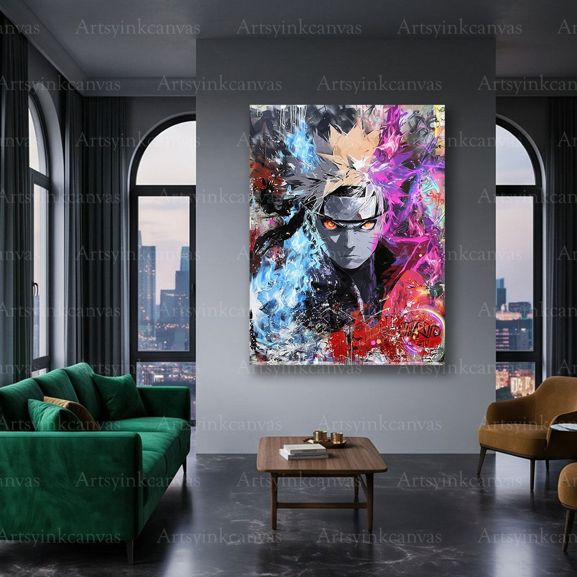 Naruto fury and serenity anime canvas art