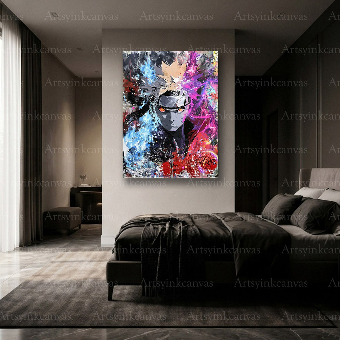 Premium Naruto graffiti wall art