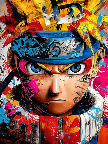 Naruto graffiti canvas wall art