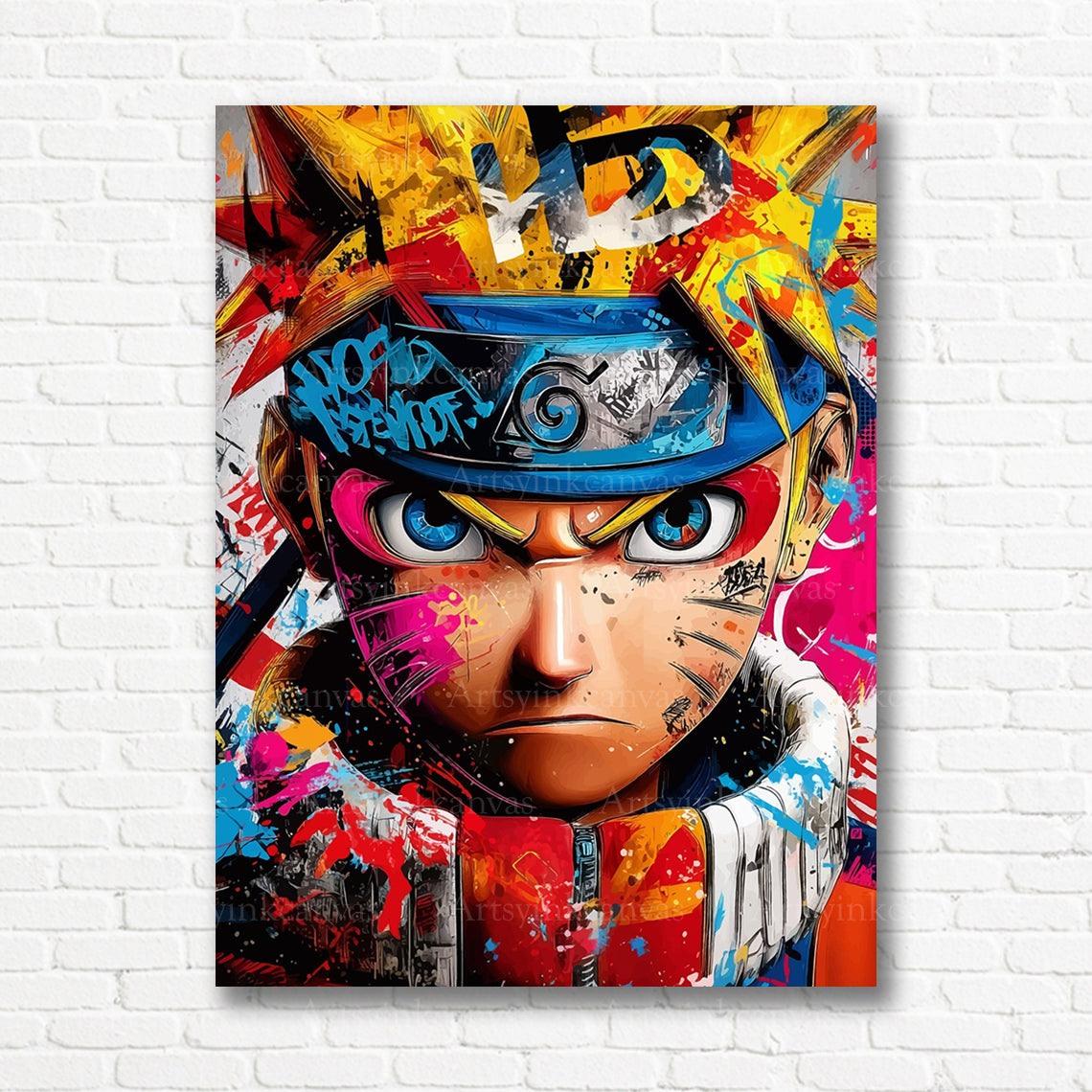 Naruto anime graffiti canvas print