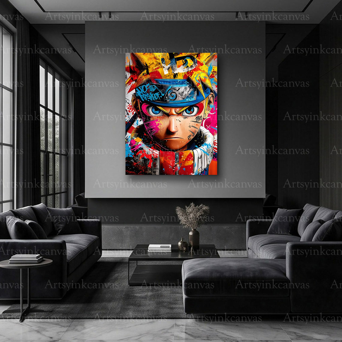 Naruto ninja street art canvas artwork