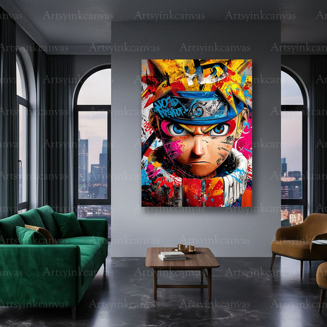 Naruto Shippuden graffiti anime wall art