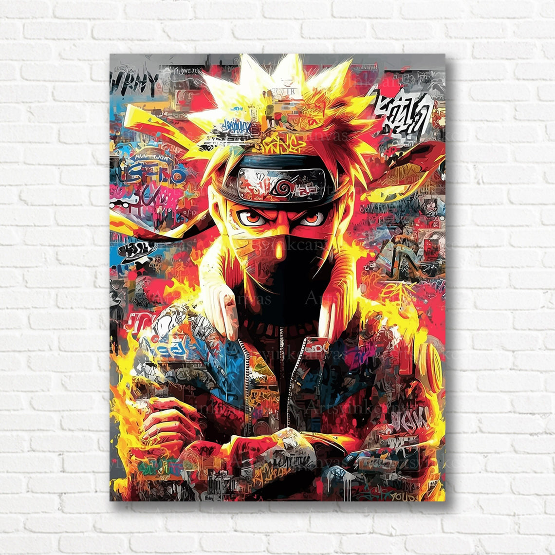 Naruto Kurama anime graffiti canvas print