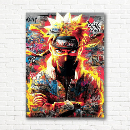 Naruto Kurama anime graffiti canvas print
