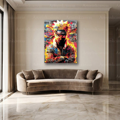 Kurama Nine Tails street art wall decor
