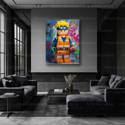 Naruto anime street art canvas artwork