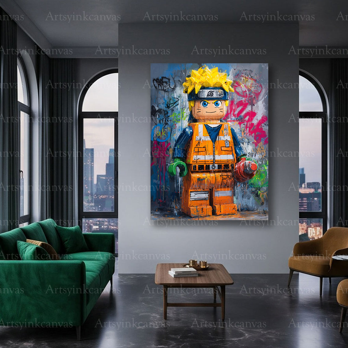Naruto Shippuden graffiti character wall art