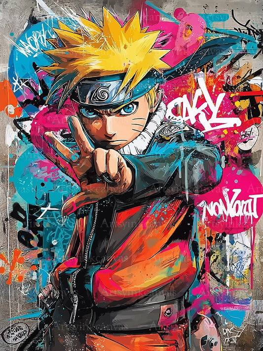 Naruto Uzumaki graffiti canvas wall art